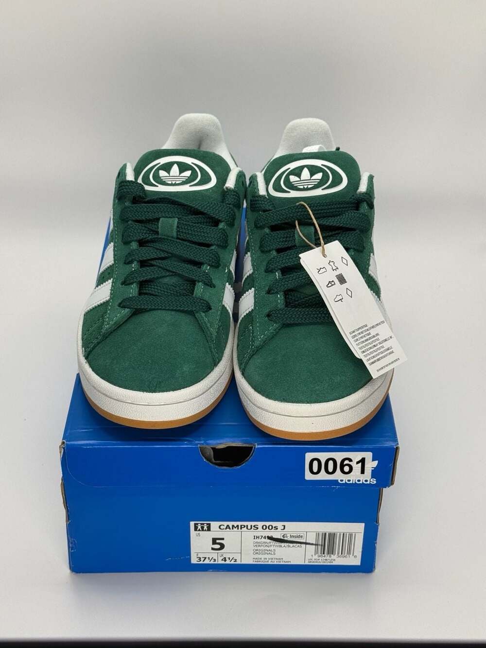 Adidas Campus 00s J Sneakers Dark Green White Size 5